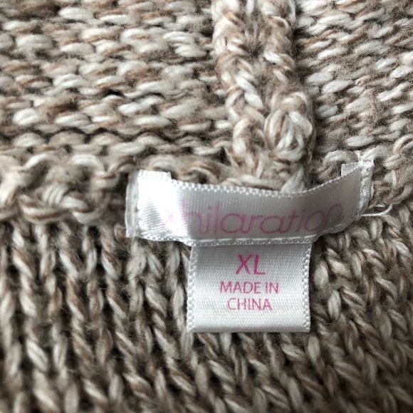 Xhilaration Beige Knit Cozy Cowl Neck Mini Sweater Dress Size XL - Picture 5 of 5